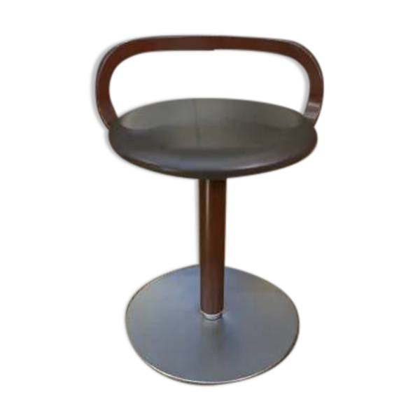 Tabouret pivotant en métal et cuir La Palma, 1970