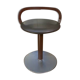 LA PALMA designer swivel stool in metal and leather – 1970s