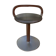 LA PALMA designer swivel stool in metal and leather – 1970s