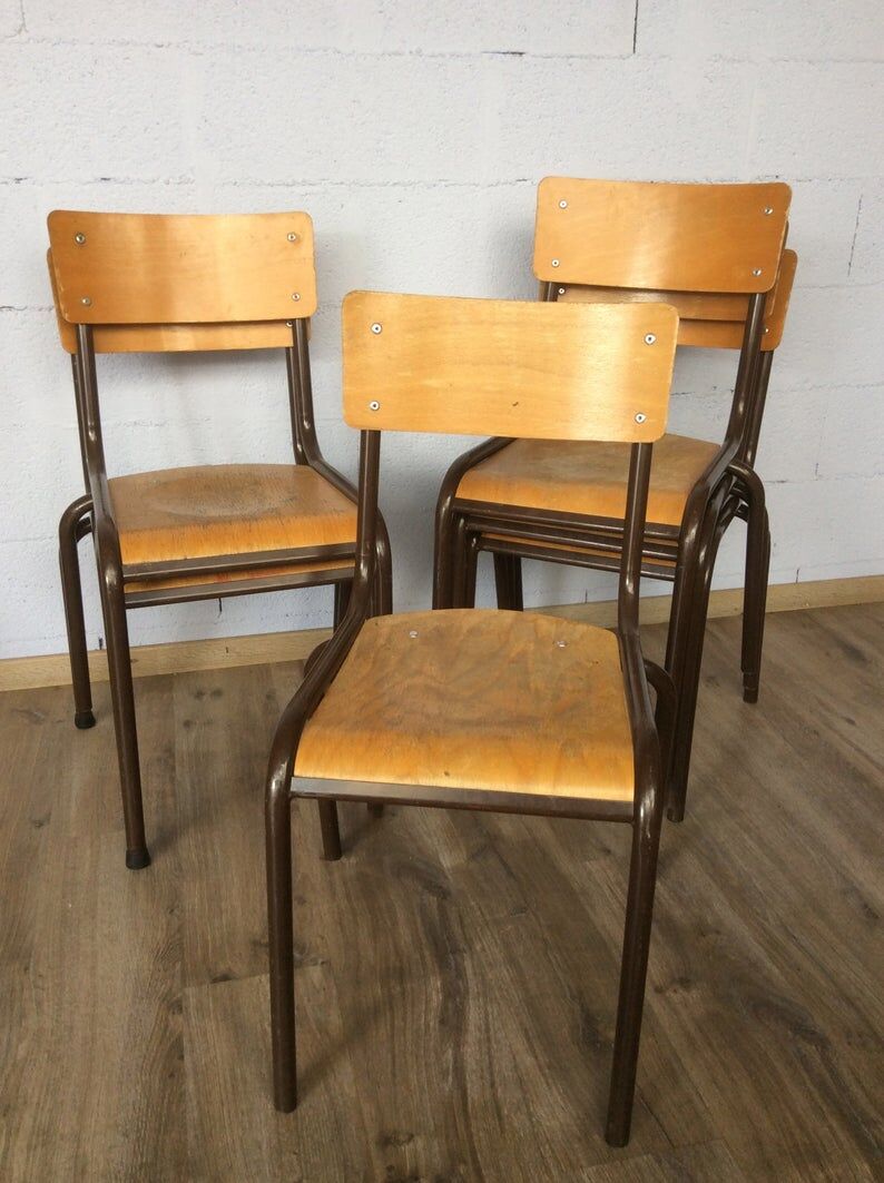 Chaises industrielles collectivités Mullca Delagrave tube & bois