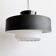Holophane Ceiling Light Vintage 60s Black Metal and Frosted Glass Crafted