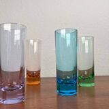 Coloured German shot glasses from the mid-century, 1960s, set of 6.