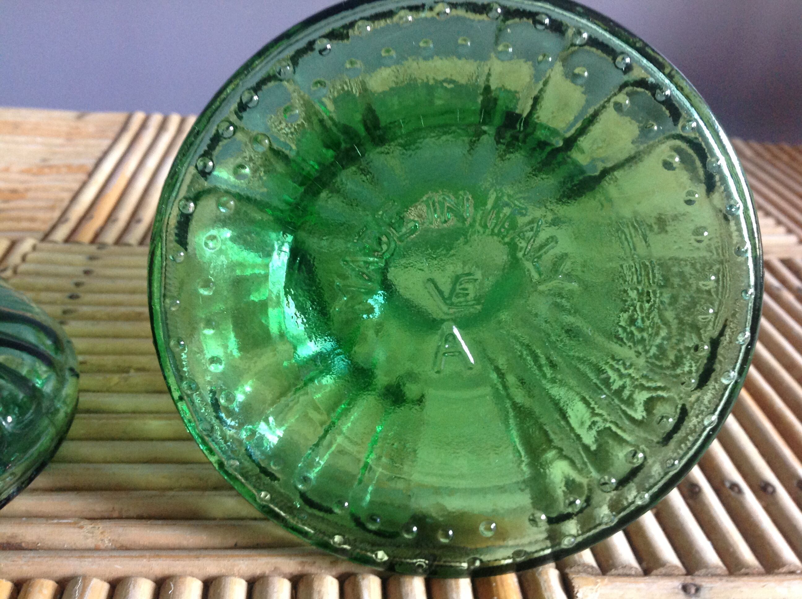 Pair of candlesticks in glass