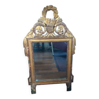 Louis XVI gilded wood mirror