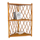 Rattan corner shelf to stand 1960 vintage