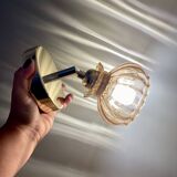 Vintage amber glass globe wall light