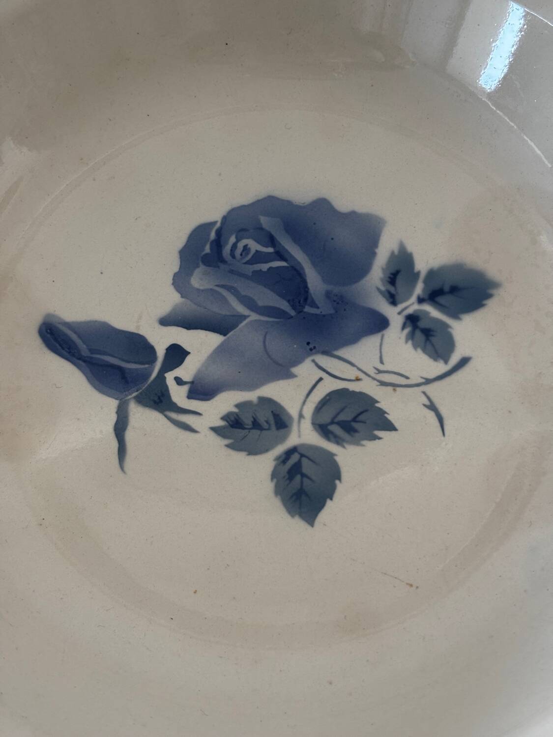 Very pretty blue floral deep dish Digoin Sarreguemines.