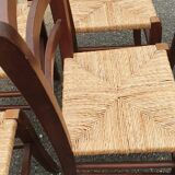 6 rustic Paillé chairs