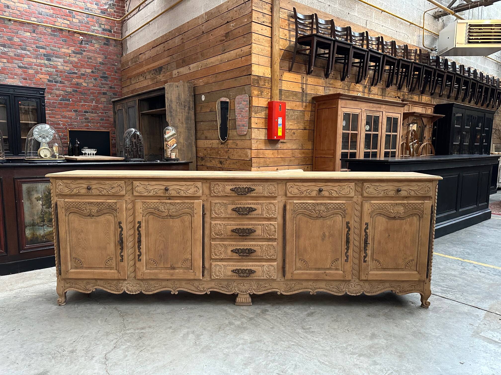 Huge mid-20th century sideboard in solid oak