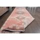 1970s vintage Turkish Oushak handmade wool cotton red area rug 89x344