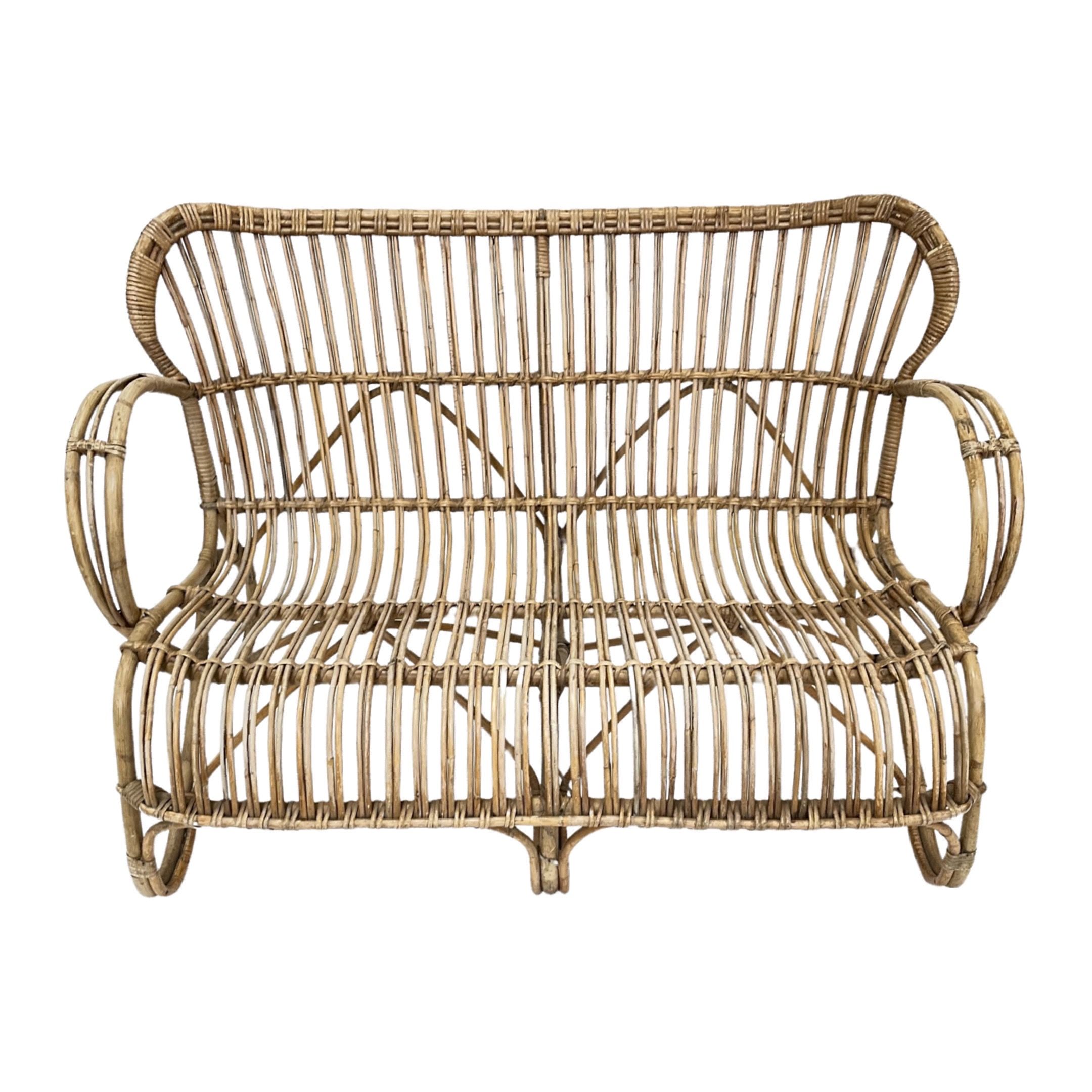 Vintage Rattan Sofa 1960s Belse 8 Design Rohe
