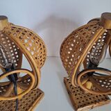 Paire de lampes de chevet bambou