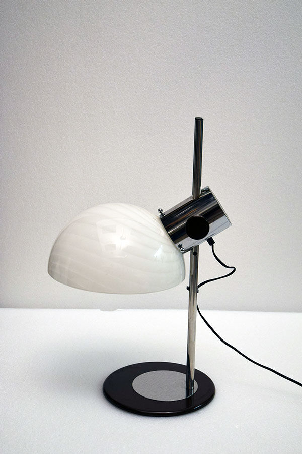 70's table lamp in glass and metal produced by Zonca