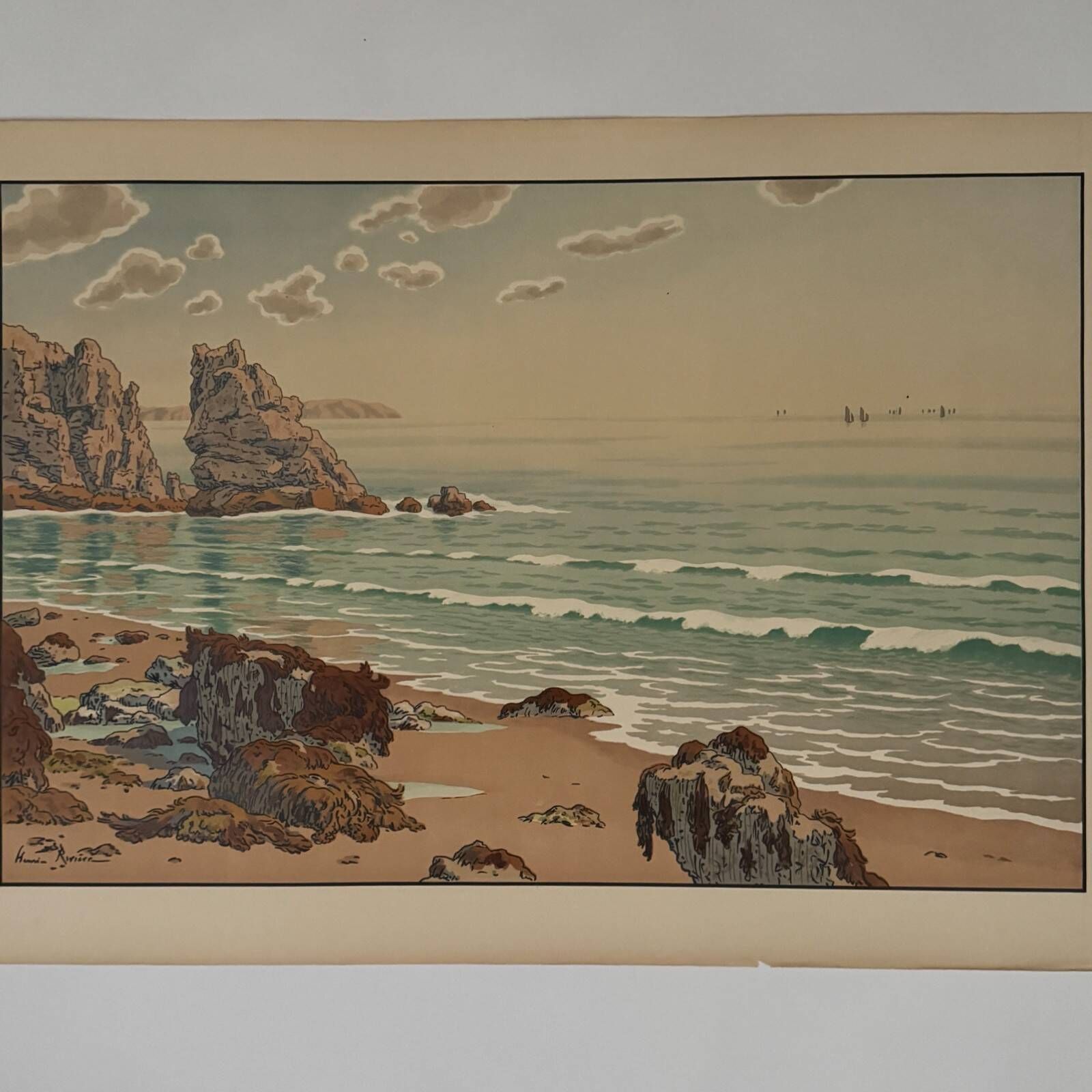 Lithograph by Henri Rivière The Aspects of Nature - The Sea
