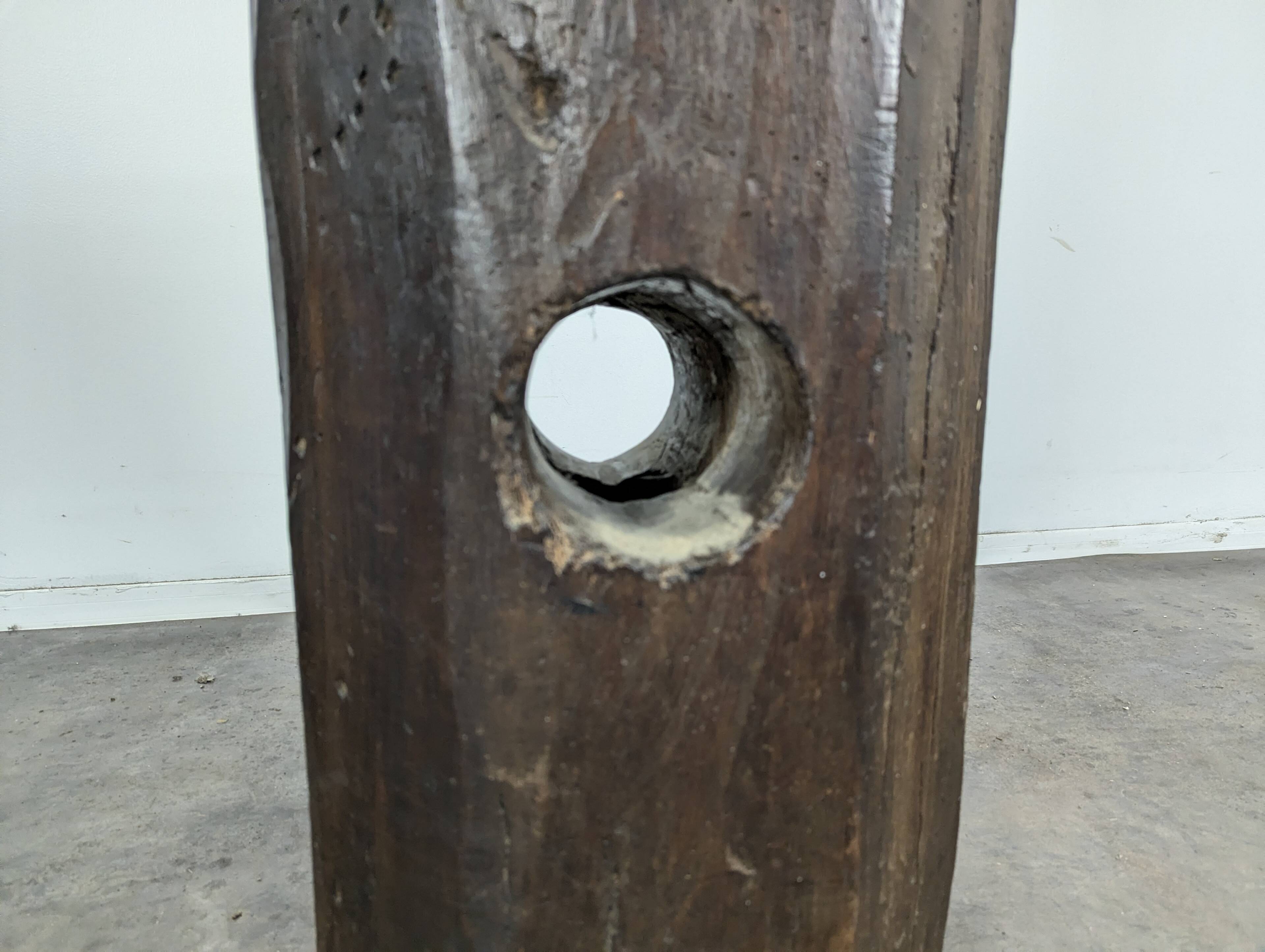 Brutalist presentation column in solid oak