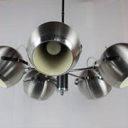 2 Vintage metal ball ceiling lamps 1960