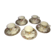 5 Guipure Luneville coffee cups with saucers