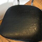 vintage chromed tubular steel stackable dining chairs