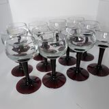 Port glasses with colored feet