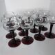 Port glasses with colored feet