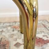 Vintage Italian Coffee Table: Brass & Smoked Glass, Mid-Century Modern