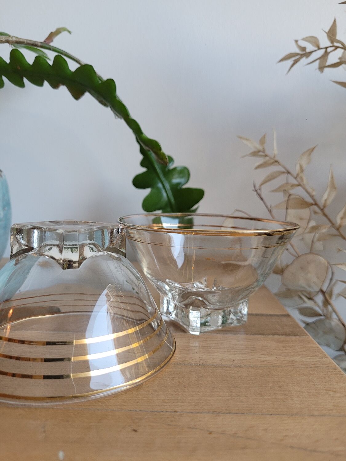 Lot two verrines gilded edges