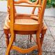 Set of 4 dining room chairs in solid birch wood and cannage; louis philippe style, very b