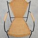 Mid-Century Chair by Frederic Weinberg in Rattan, Iron and Brass