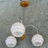 Art deco chandelier with 3 opaline branches