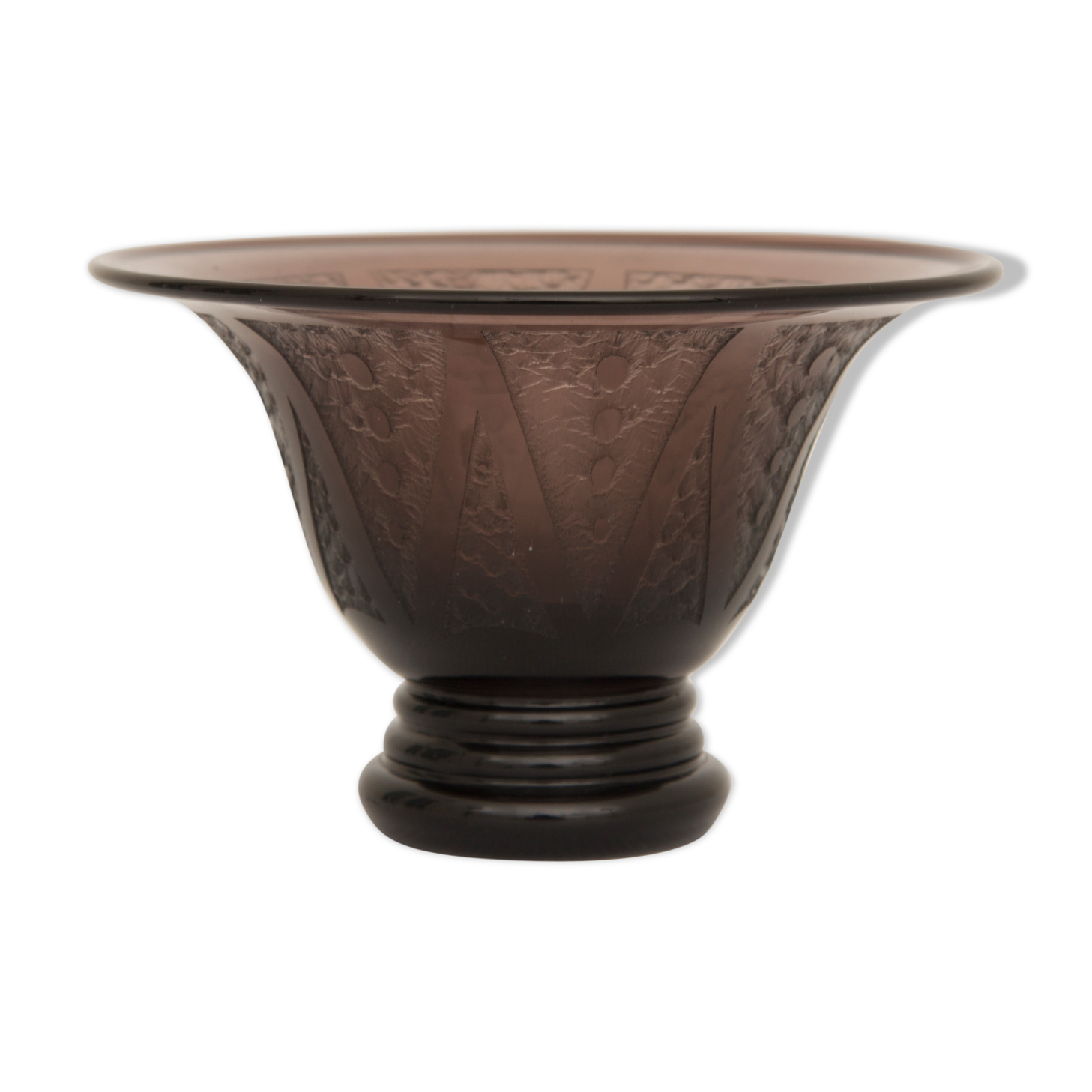 Art Deco amethyst glass vase singed erame