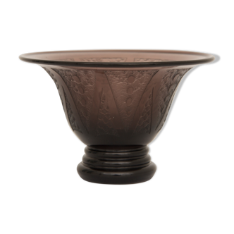 Art Deco amethyst glass vase singed erame