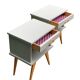 Paire de chevets pieds compas vintage 1950