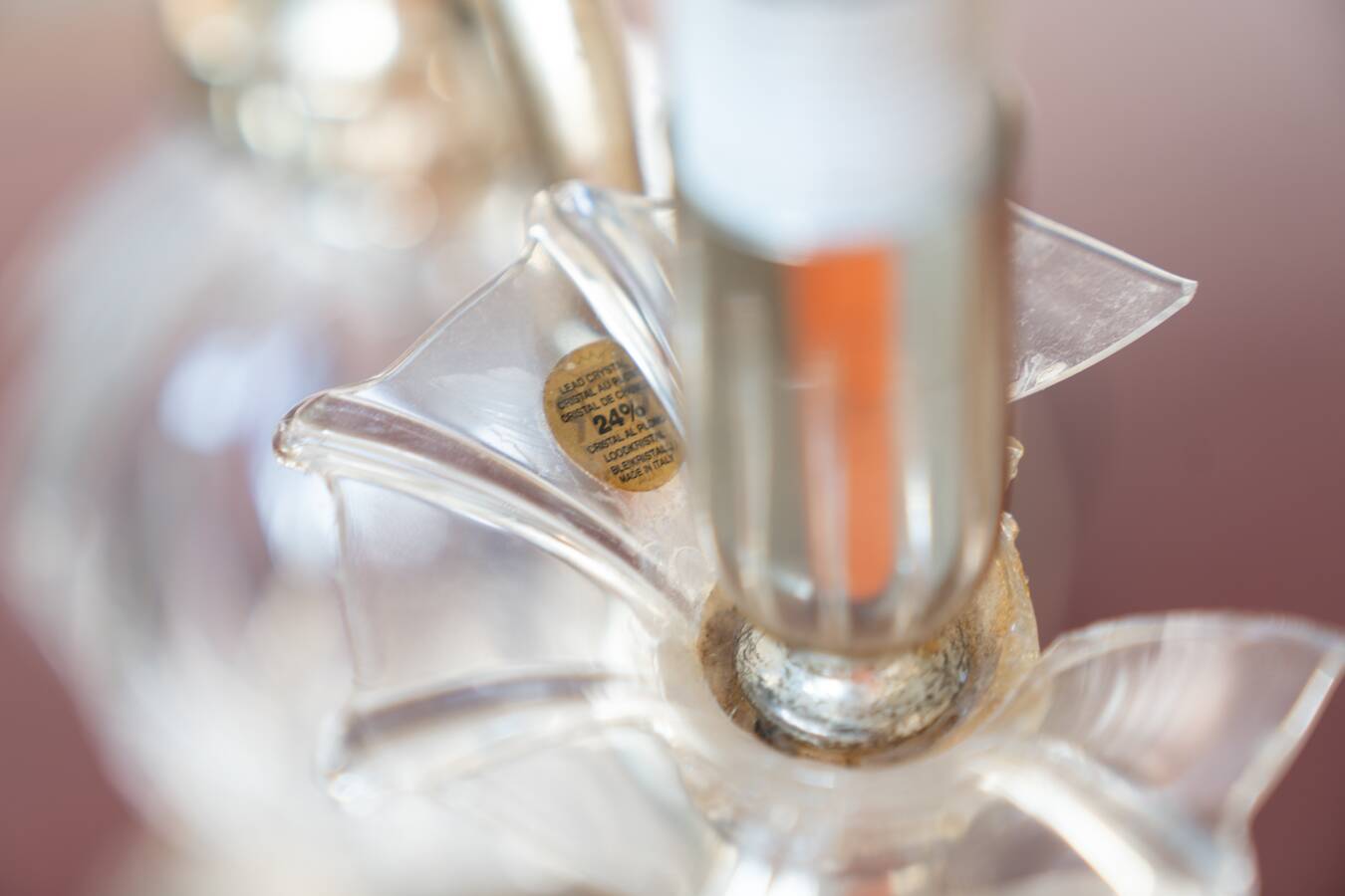 Delta Quattro 5-Light Crystal Table Lamp – Silver Finish