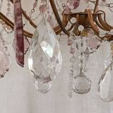 Chandelier with colored tassels