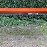 Vintage teak and chrome metal dining table