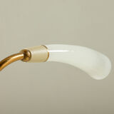 Italian mid century spider chandelier in brass and Murano glass, 1950s