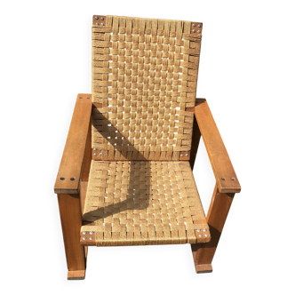 Antique brutalist armchair