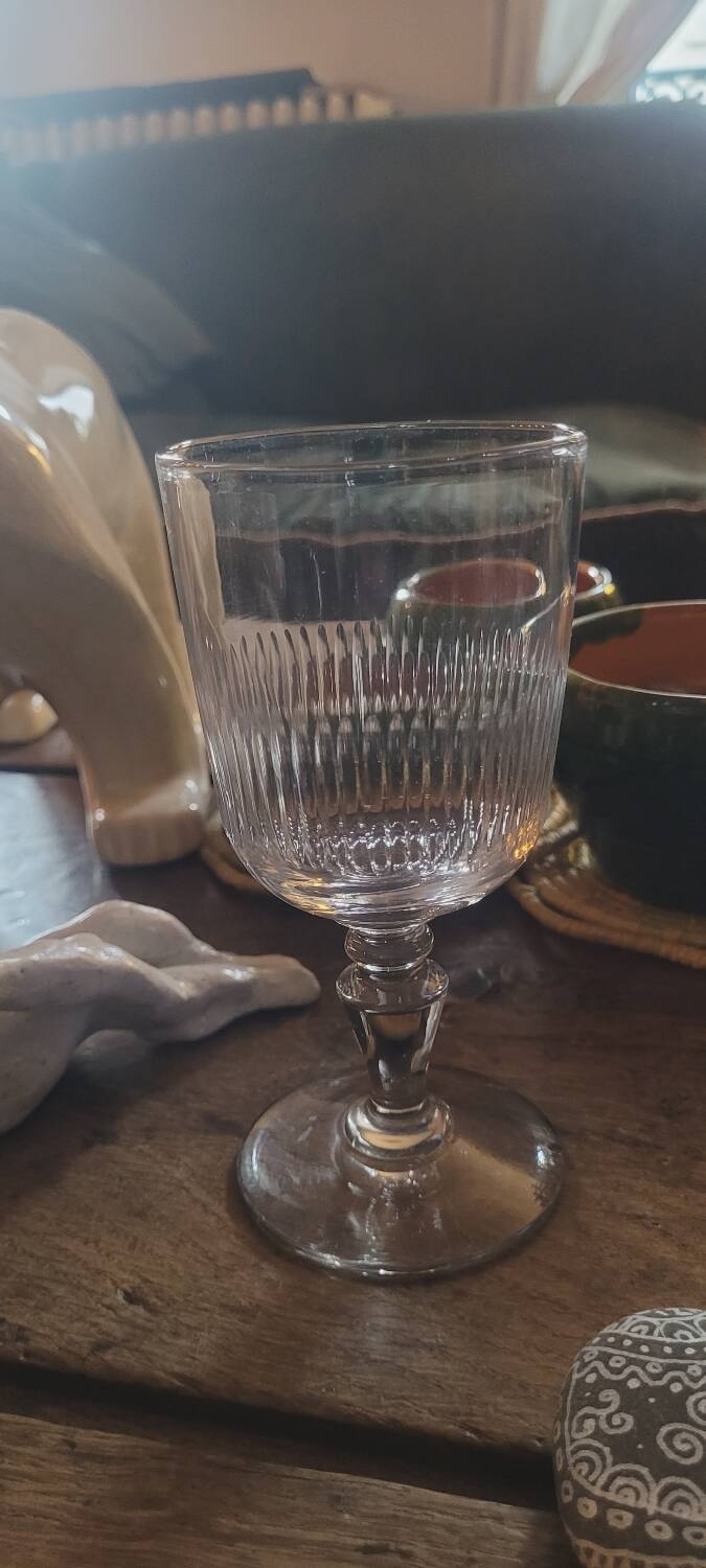 Set of 12 antique stemmed glasses