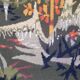 Tapestry canvas Magic Garden style Lurçat