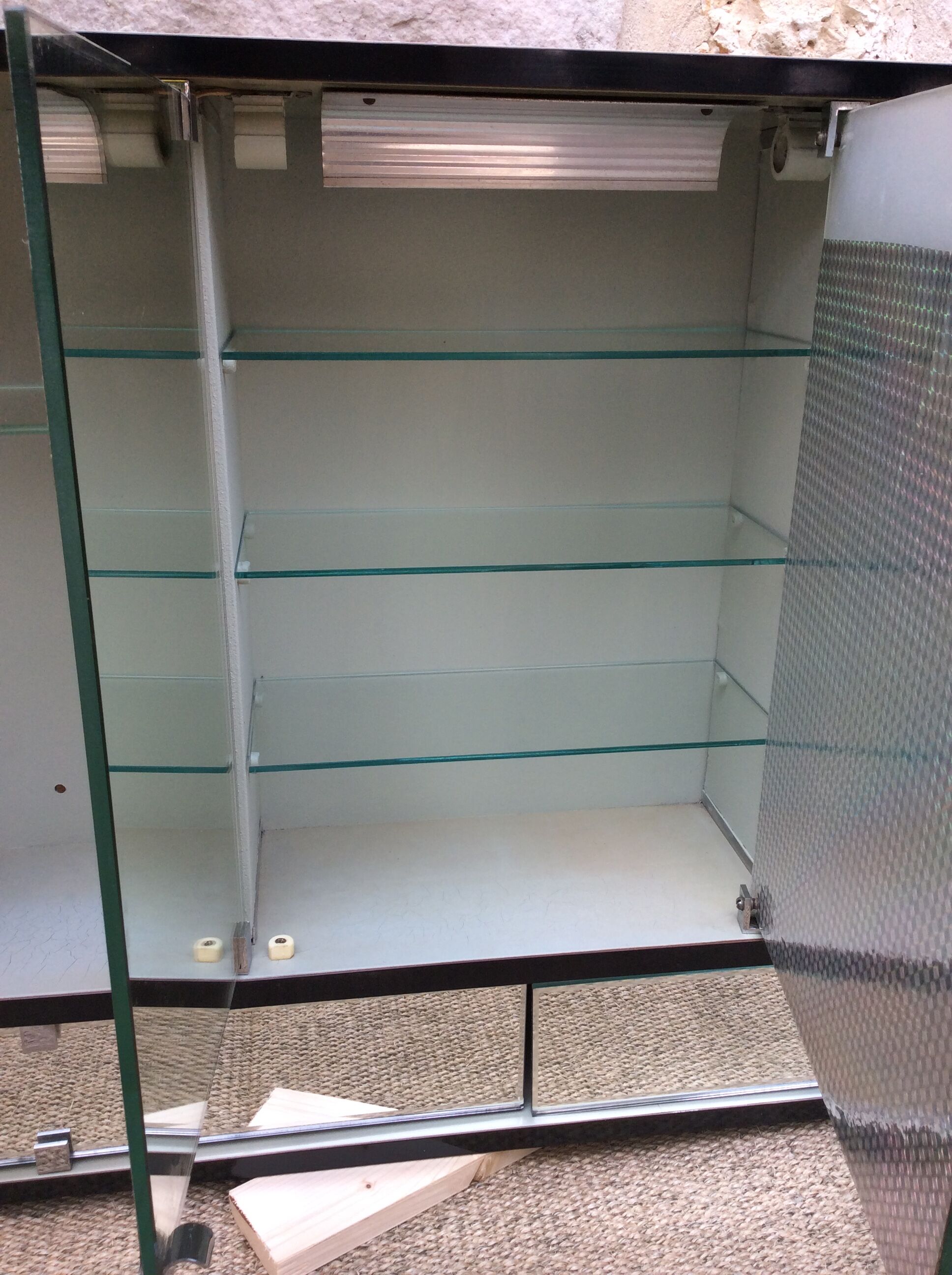 Glass toilet cabinet
