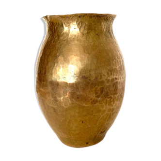 Hammered brass vase