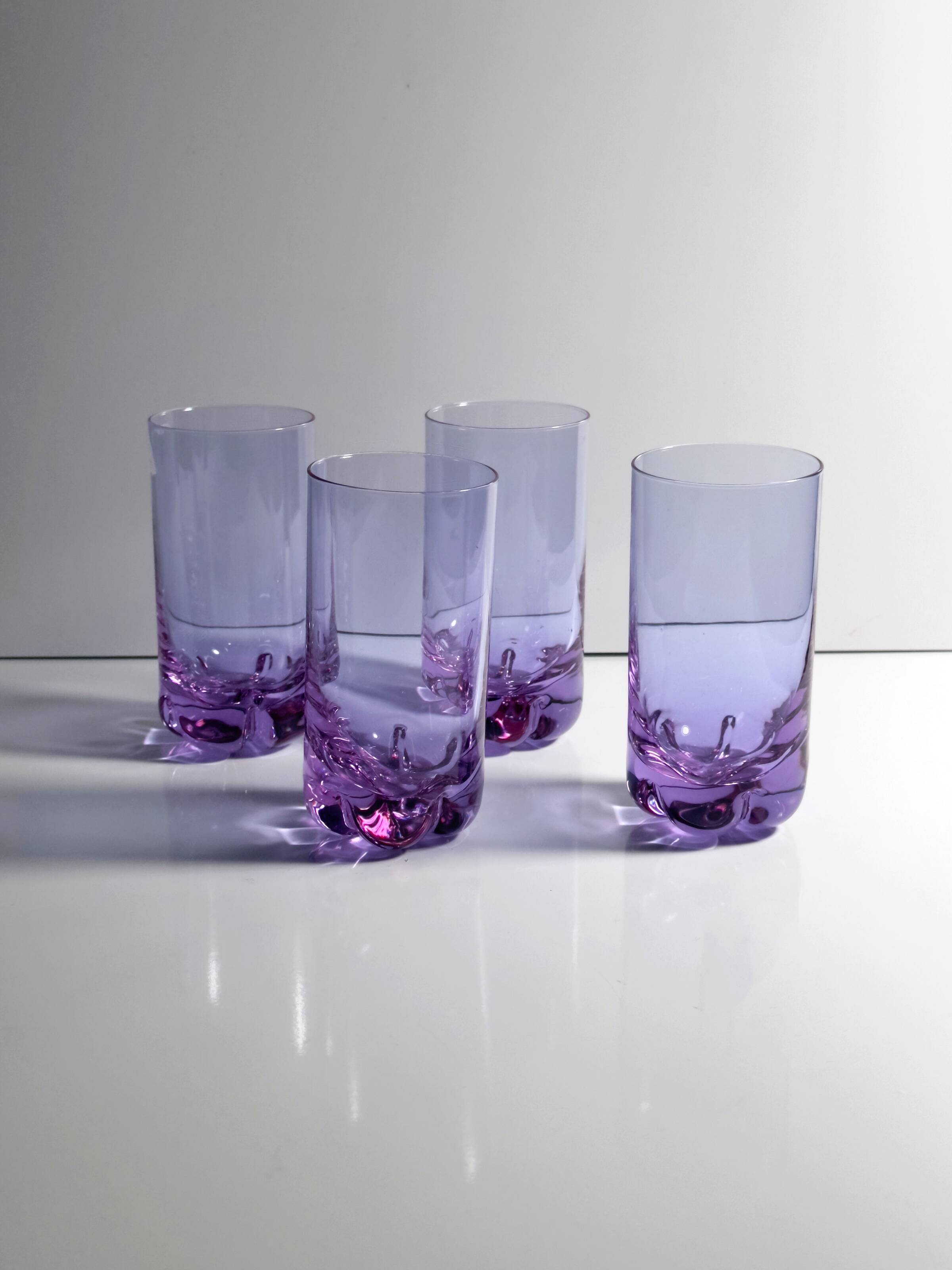 4 Alexandrite Glasses - Italy 1970s