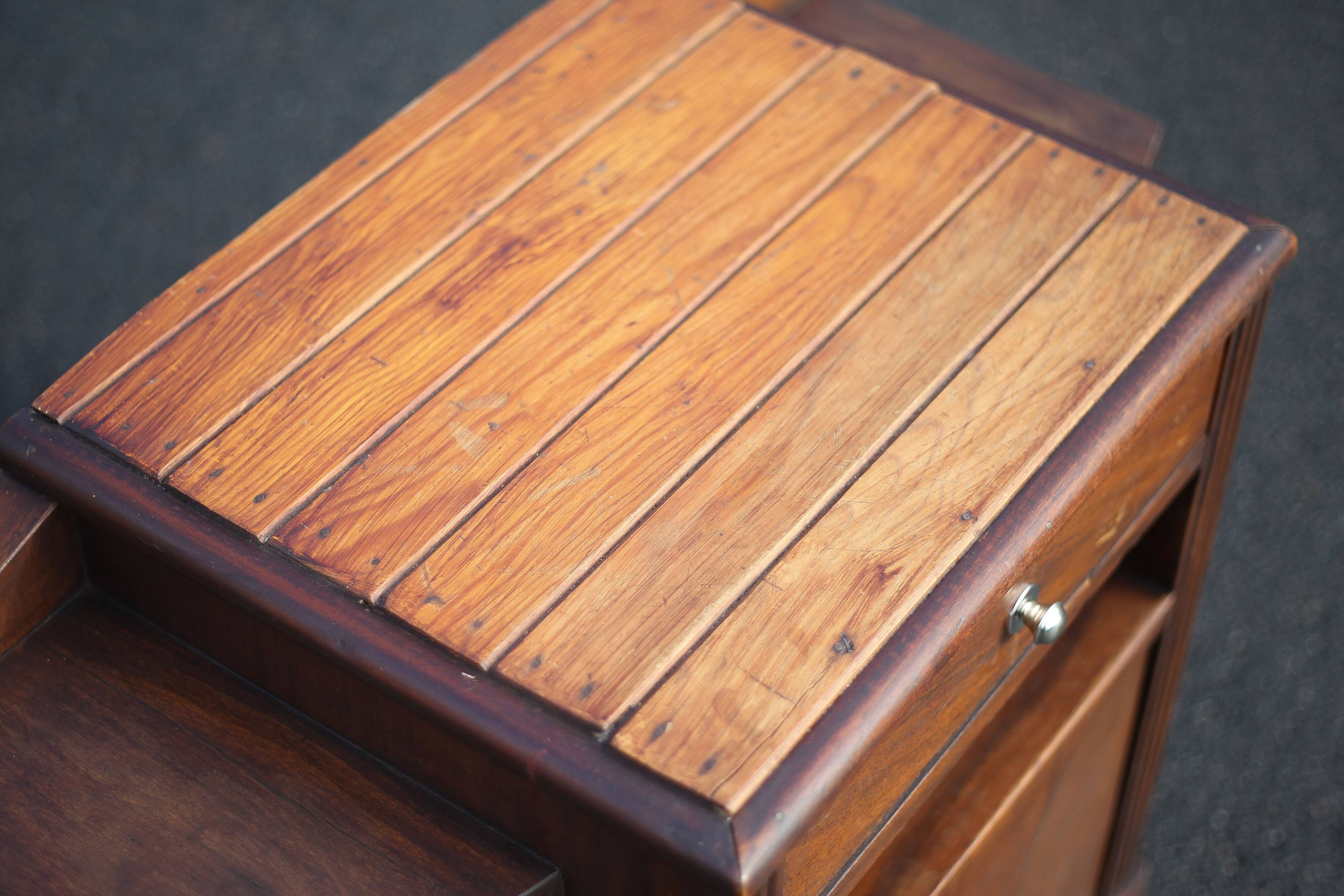 Art Deco wooden bedside table, vintage wooden furniture, side table