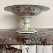 Luneville KG compote dish with poppy and butterfly design.