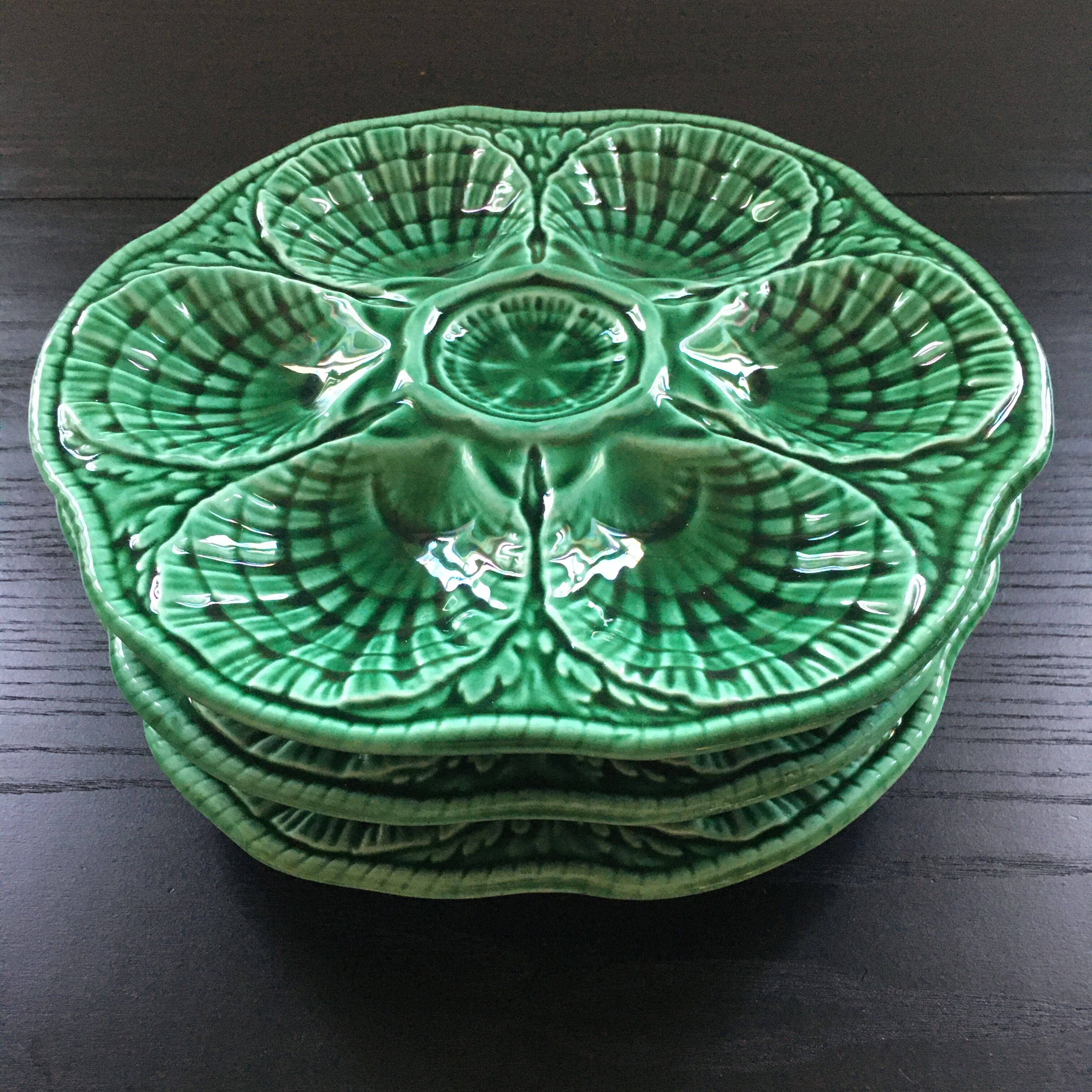 Lot 3 oyster plates Sarreguemines