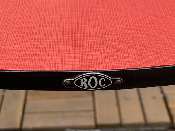 Paire de chaises Formica rouge Roc 1960