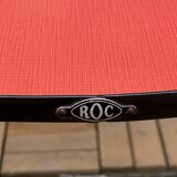 Pair of red Formica chairs Roc 1960
