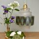 Vintage stained glass globe pendant light
