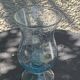 Tealight holder, blown glass candle holder in blue color from Biot glassworks