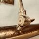 Industrial style aged brass wall art picture light